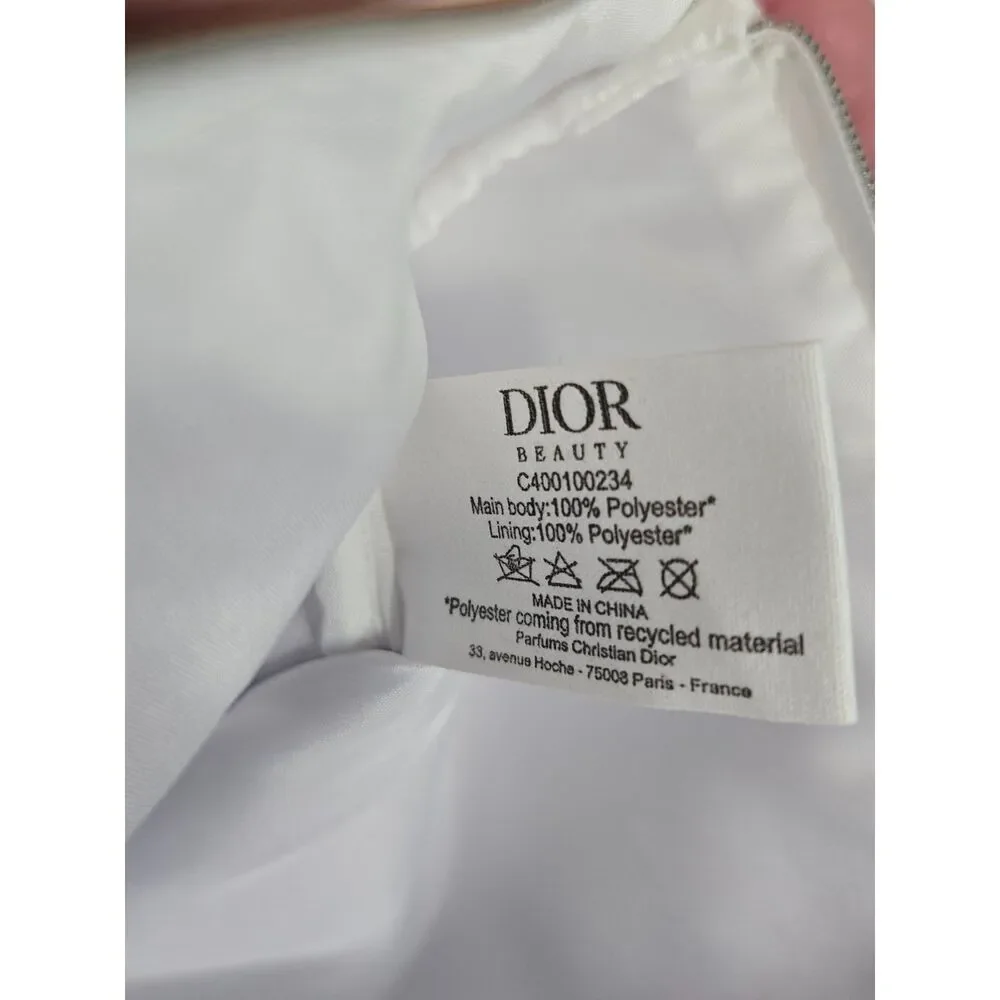 Dior Beauty White Floral Embroidered Makeup Clutch Pouch | New with Box